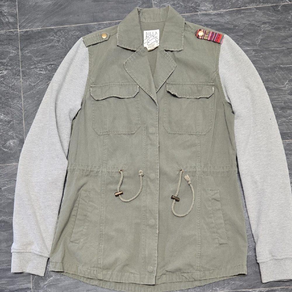 Billabong Two-Tone Utility Jacket in Gray and Olive